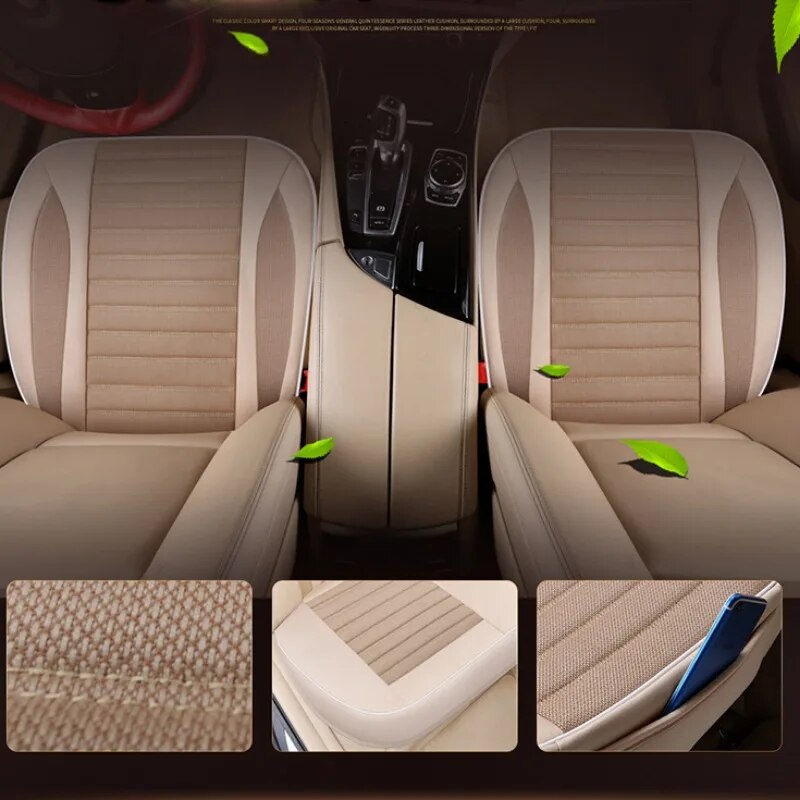 Flax Cushion Car Seat Cover