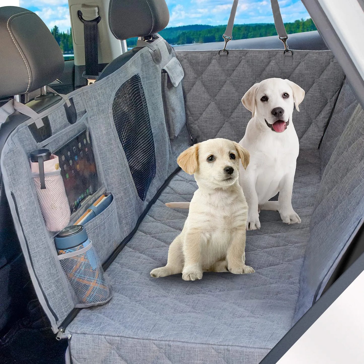 Waterproof  Pockets Dog Car Seat Cover