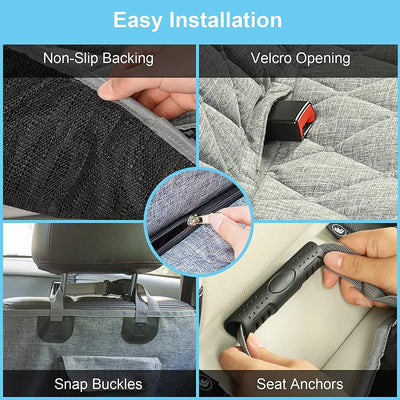 Waterproof  Pockets Dog Car Seat Cover