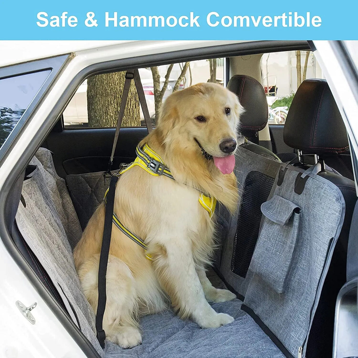Waterproof  Pockets Dog Car Seat Cover