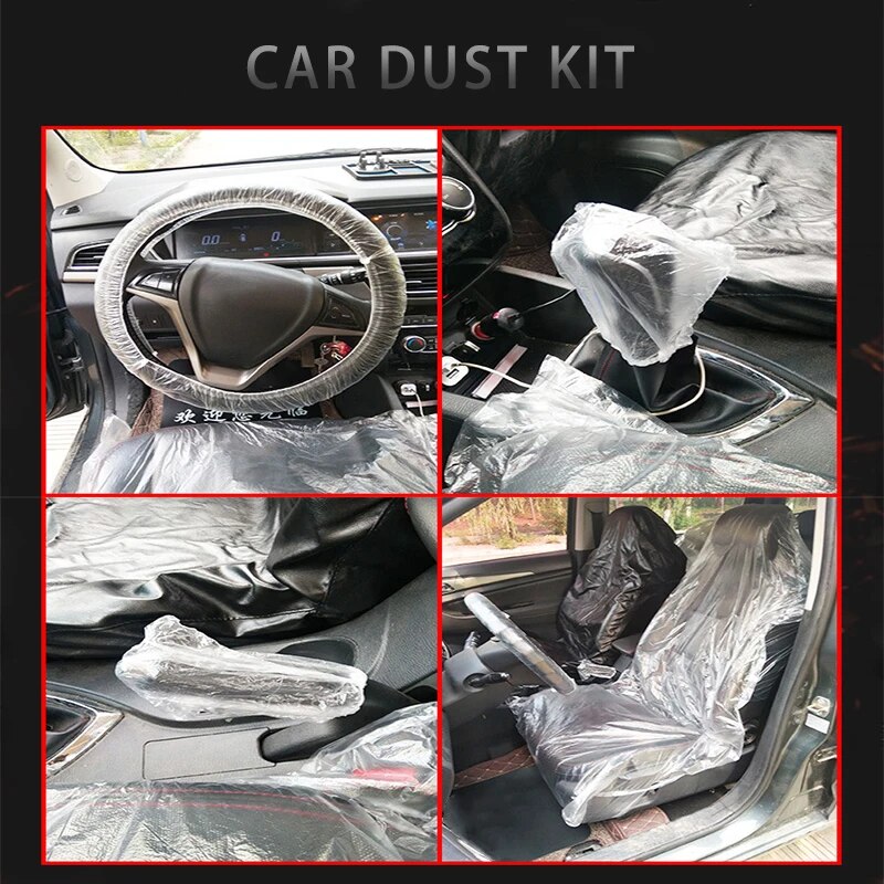 5PCS-200pcs Car Disposable Plastic Seat Cover