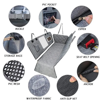 Oxford Mesh Dog Car Seat Cover