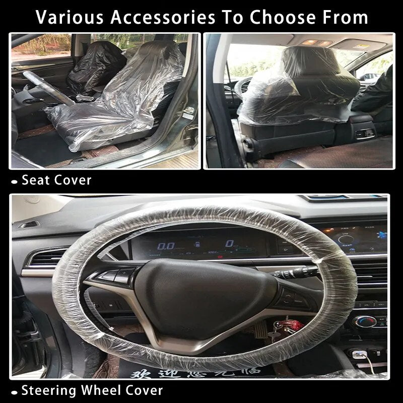 5PCS-200pcs Car Disposable Plastic Seat Cover